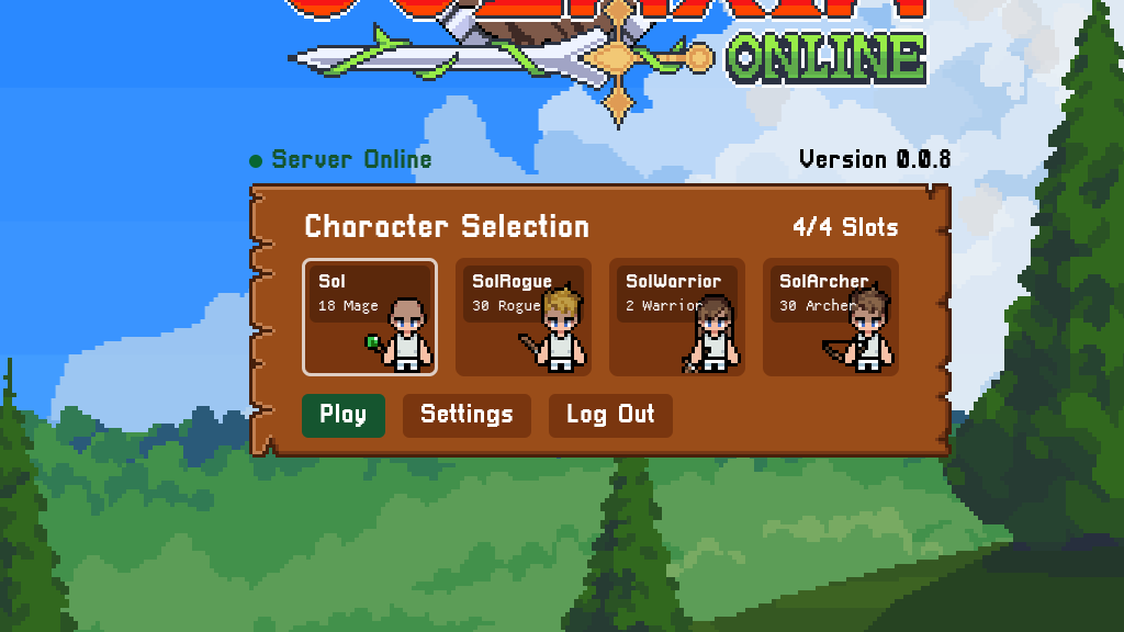 The new character selection screen now includes a render of your character.