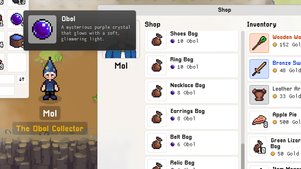 You can spend your Obols at Obol shops like Mol.