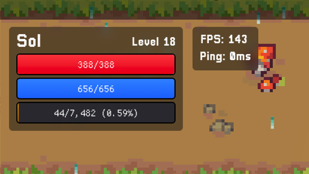 Here's how the FPS and ping stats look in the HUD.