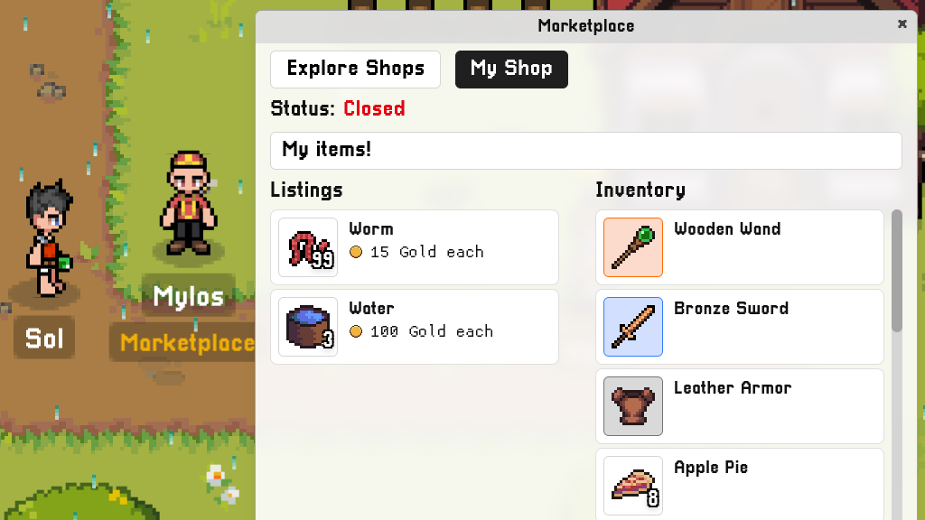 Mylos, the Marketplace NPC.