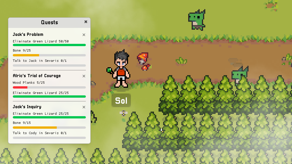Here's how tracking quests looks like.