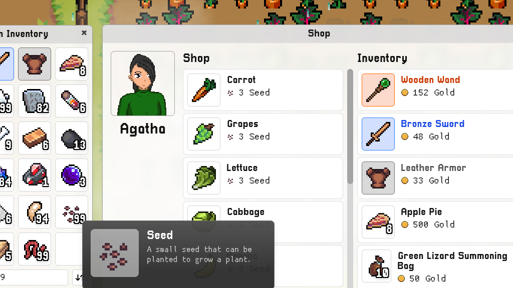 These are the items you can get from Agatha.